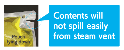 Contents will not spill easily from steam vent