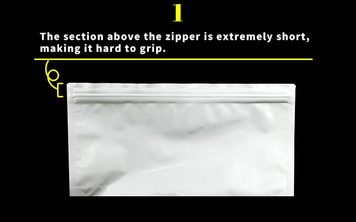 The upper part of the zipper is extremely short, so it is difficult to grasp.